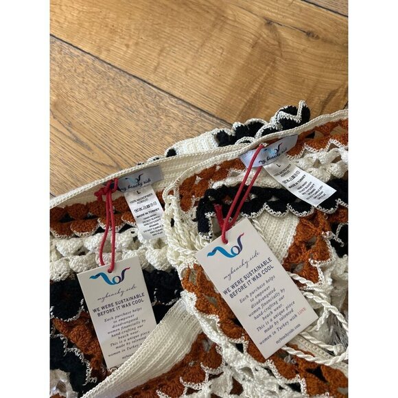 My Beachy Side Finch Hand Crocheted Matching Set Chocolate Womens Size Large - Picture 9 of 10